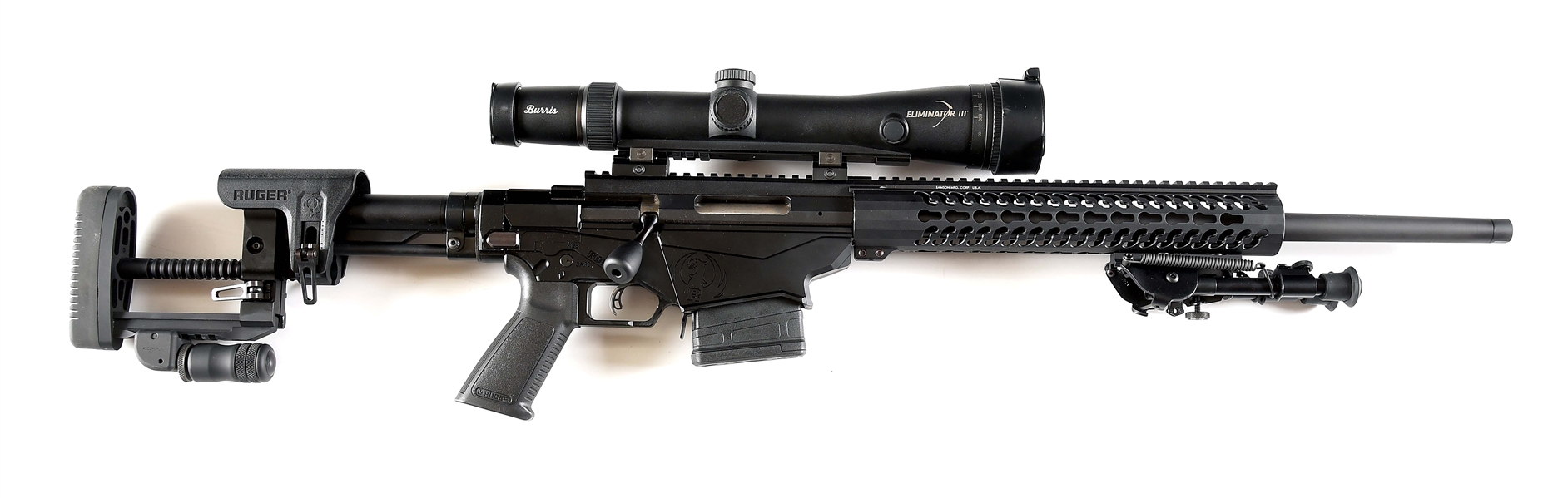 (M) RUGER PRECISION RIFLE WITH BURRIS ELIMINATOR III AND BOXES.