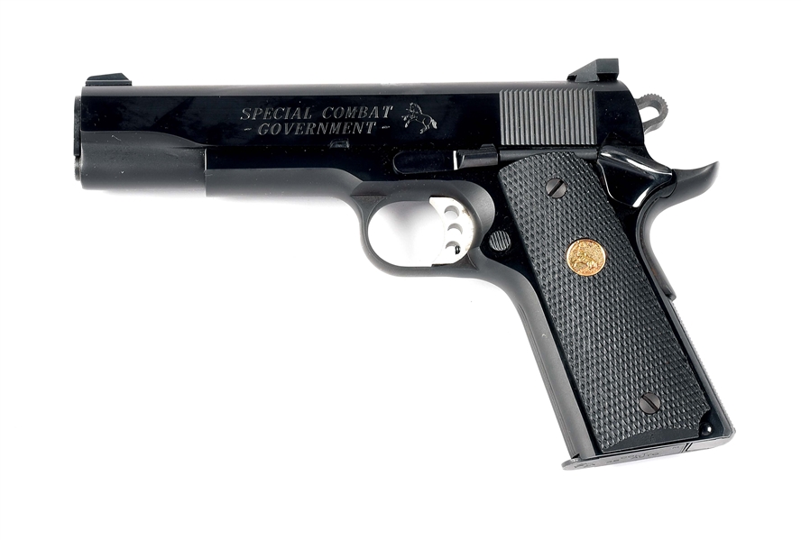 (M) RARE COLT SPECIAL COMBAT GOVERNMENT CARRY 1911A1 .45 ACP SEMI-AUTOMATIC PISTOL WITH FACTORY BOX (1992).