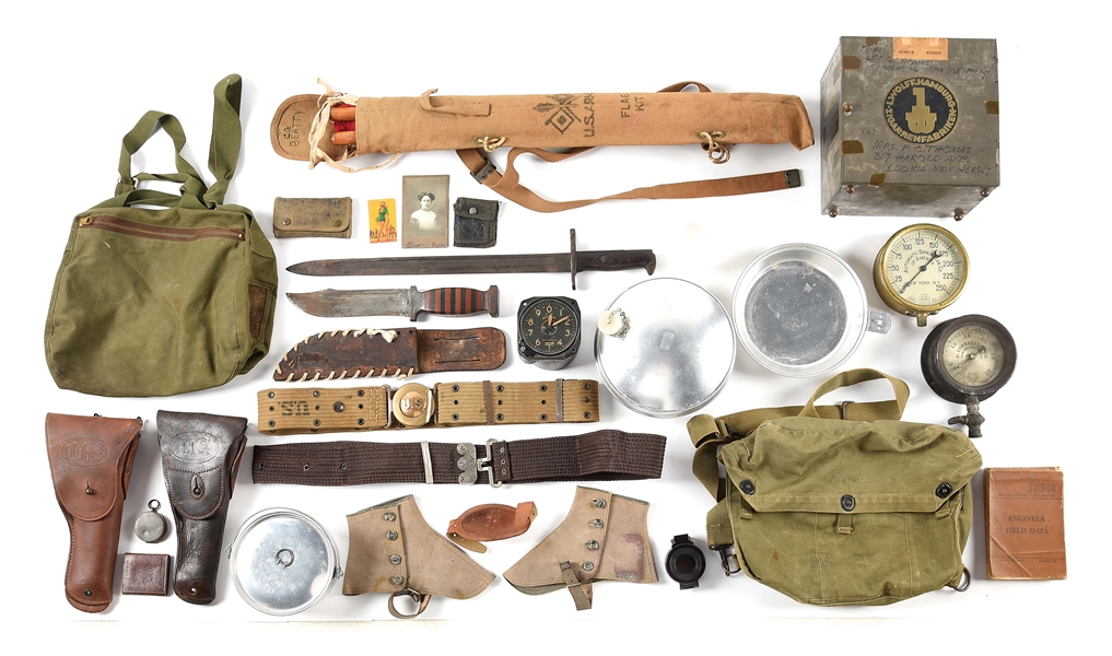 LARGE LOT OF US WWI-WWII AND MISCELLANEOUS FIELD GEAR