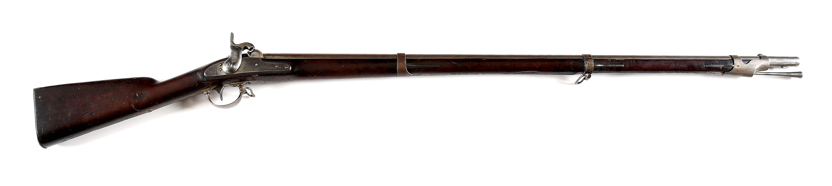 (A) HARPERS FERRY US M1842 PERCUSSION RIFLED MUSKET DATED 1848.