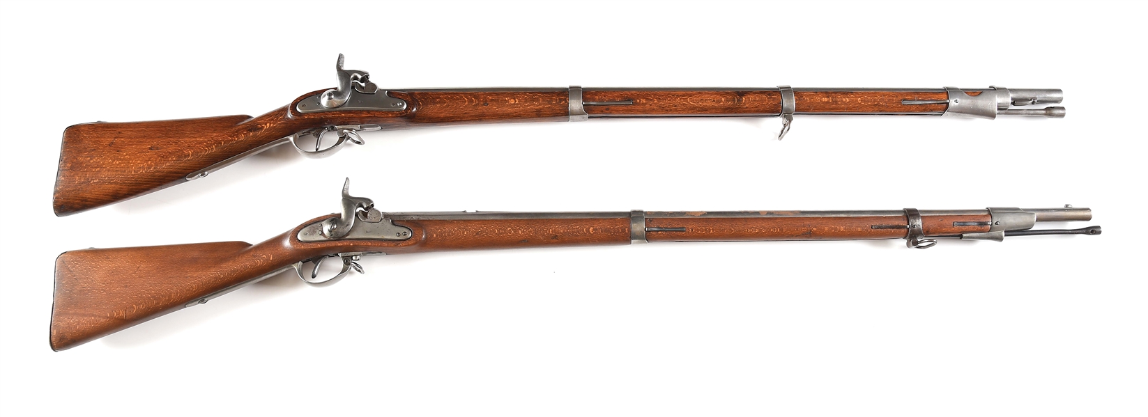 (A) LOT OF 2 AUSTRIAN LORENZ PERCUSSION RIFLED MUSKETS.
