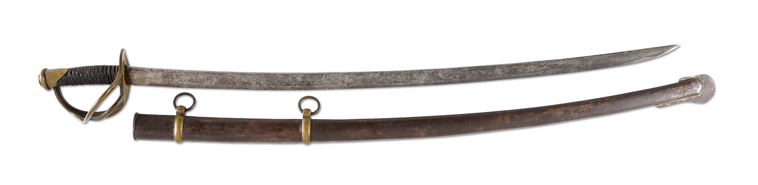 SCARCE CONFEDERATE HAIMAN BROTHERS CAVALRY SABER WITH SCABBARD.