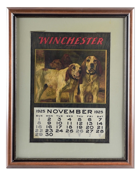 WINCHESTER "BEAR DOGS" 1925 CALENDER.
