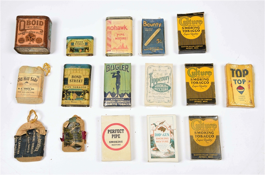 LOT OF 14: ASSORTMENT OF TOBACCO-RELATED ITEMS.