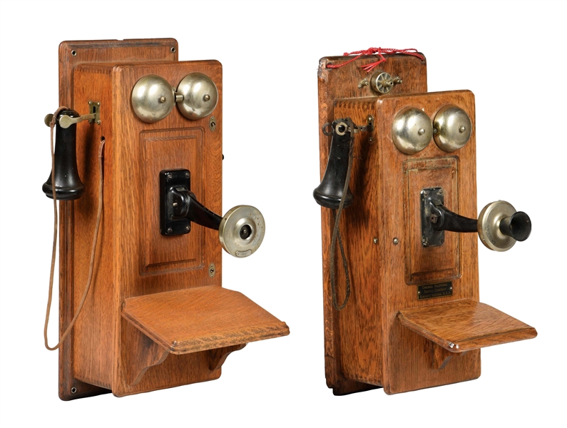 LOT OF 2: EARLY WALL MOUNTED TELEPHONES. 