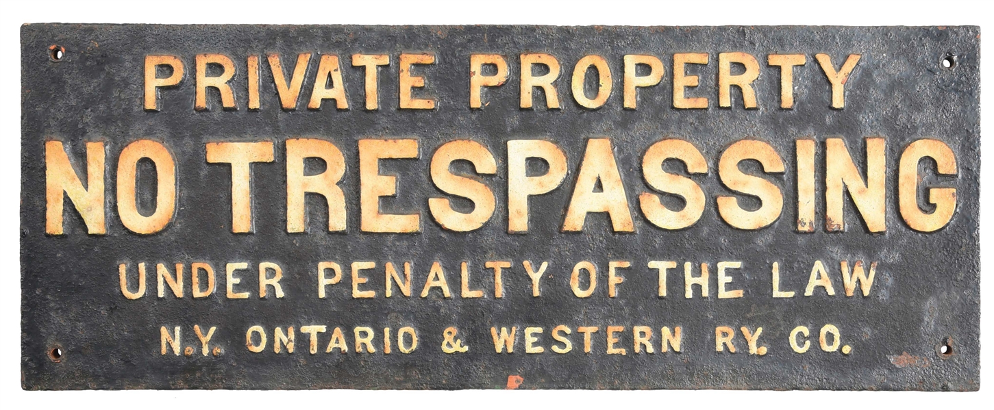 CAST IRON PRIVATE PROPERTY SIGN.