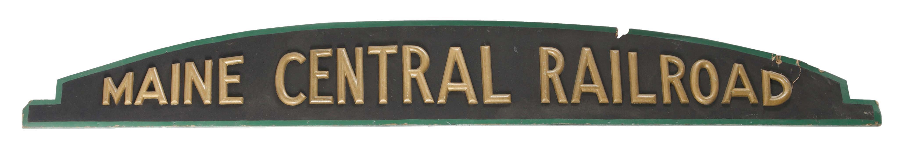 MAINE CENTRAL RAILROAD CRESTED SIGN.