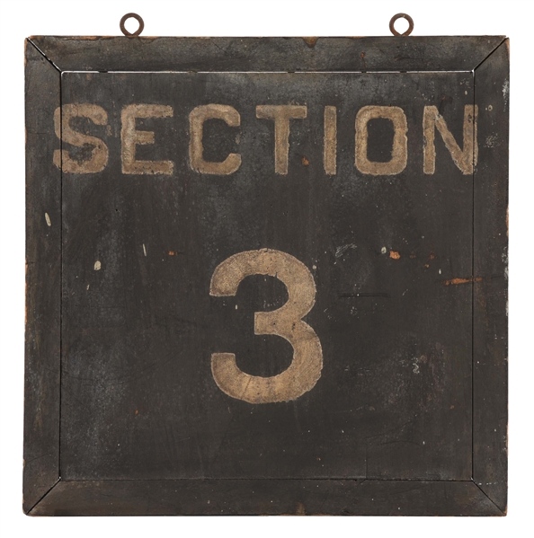 SECTION 3 & 4 HAND PAINTED WOODEN TRAIN STATION SIGN. 