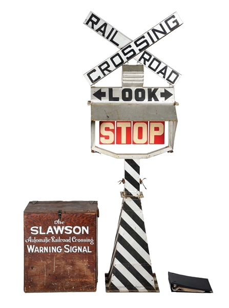 SLAWSON PROTOTYPE RAILROAD CROSSING SIGNAL.