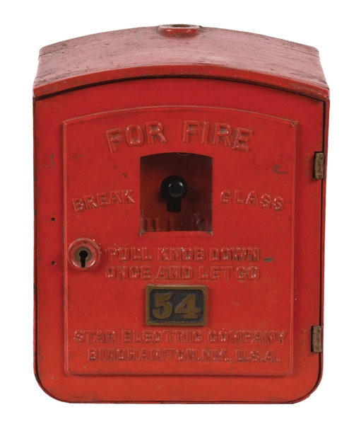 STAR ELECTRIC COMPANY FIRE ALARM BOX. 