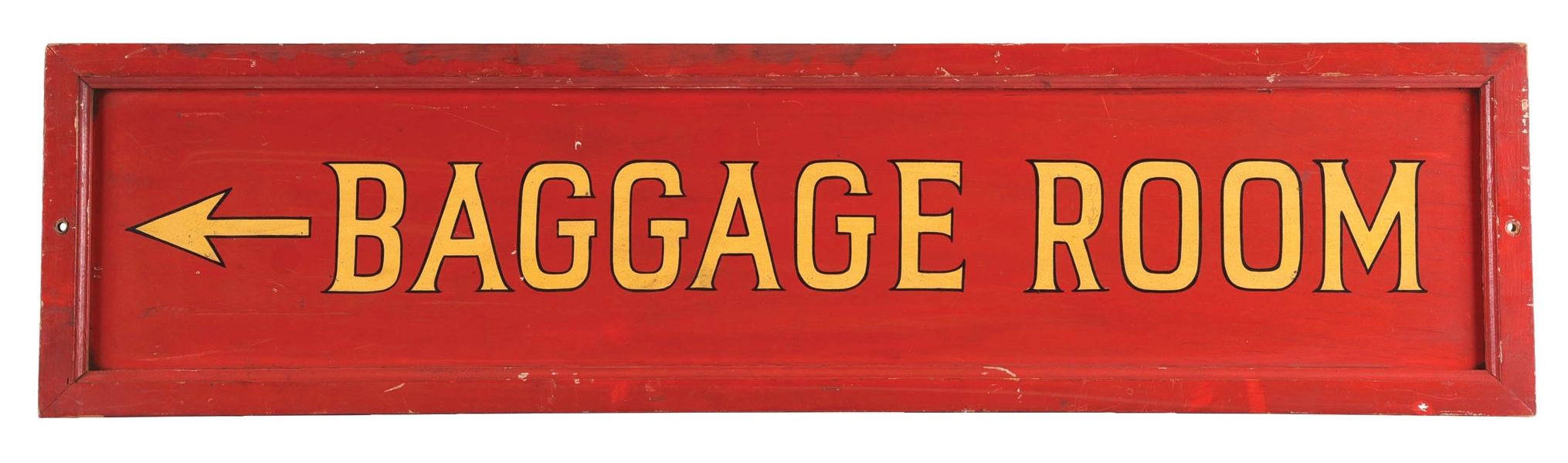 RAILWAY STATION BAGGAGE ROOM HAND PAINTED WOODEN SIGN.