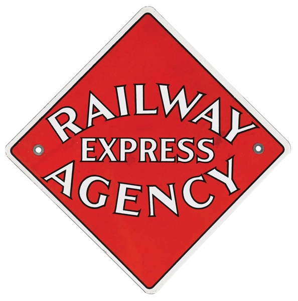 RAILWAY EXPRESS AGENCY PORCELAIN SIGN. 