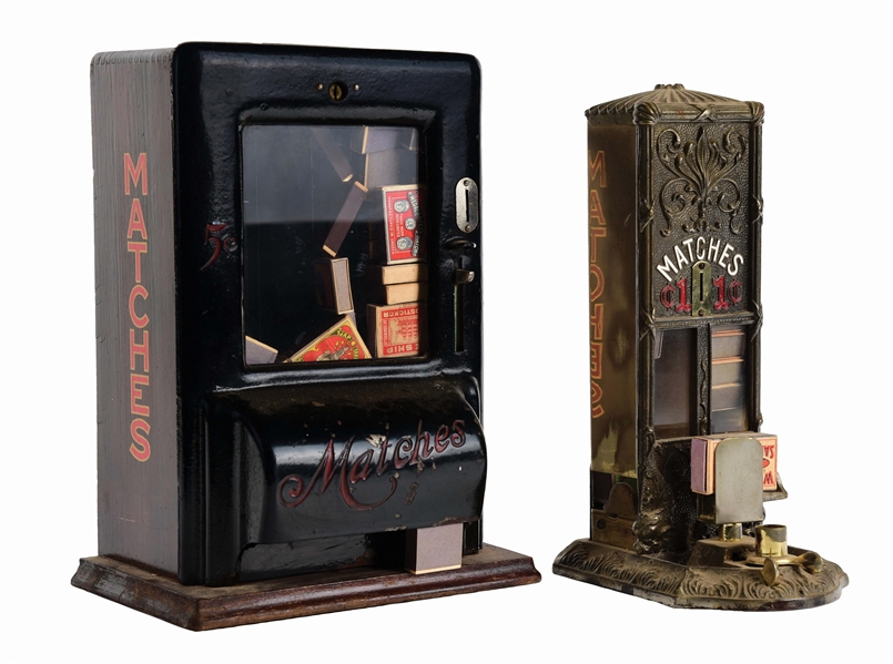 LOT OF 2: BOXED MATCH VENDING MACHINES.
