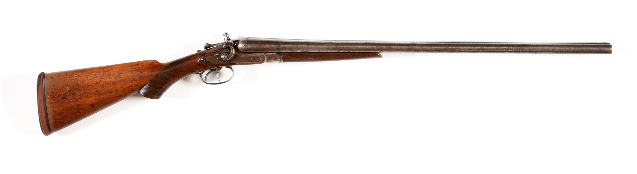 (A) W.H. HAMILTON 12 GAUGE SIDE BY SIDE SHOTGUN 