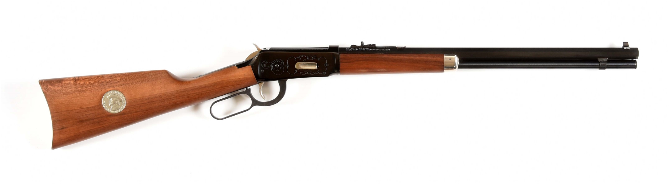 (C) WINCHESTER BUFFALO BILL COMEMMORATIVE LEVER ACTION RIFLE.