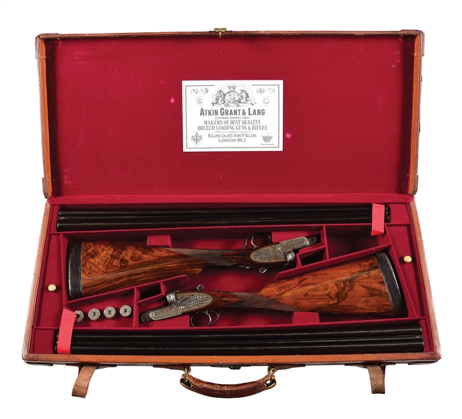 (M) LOT OF 2: STEHPHEN GRANT & SONS CONSECUTIVE SIDE BY SIDE SHOTGUNS.