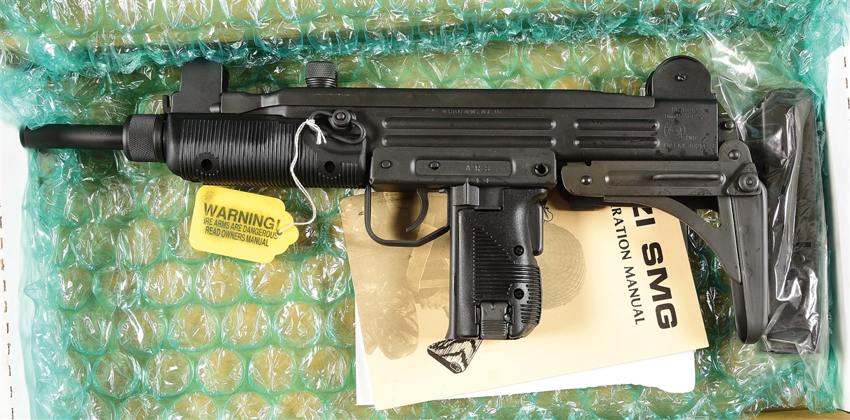 (N) FABULOUS NEAR NEW IN BOX GROUP INDUSTRIES / VECTOR ARMS HR 4332 UZI MACHINE GUN WITH ACCESSORIES (FULLY TRANSFERABLE).