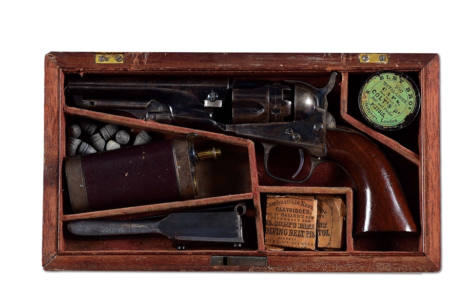(A) COLT MODEL 1862 POLICE REVOLVER WITH CASE AND ACCESSORIES.