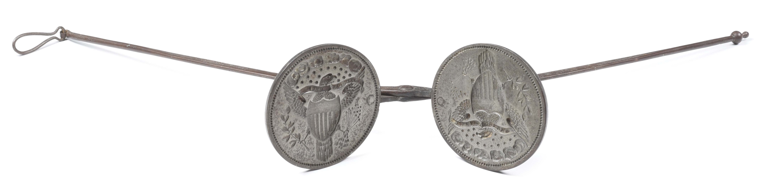 EARLY 19TH CENTURY PATRIOTIC GREAT SEAL WAFER IRON.