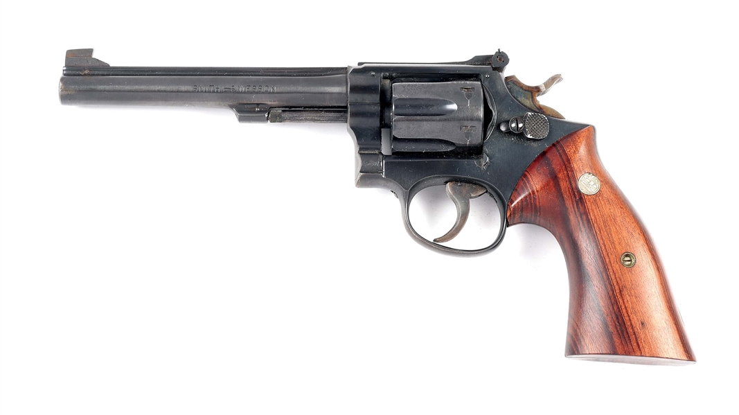 (C) SMITH AND WESSON K22 DOUBLE ACTION REVOLVER. 