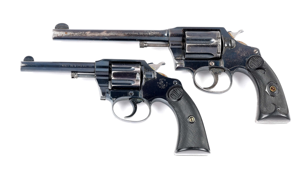 (C) LOT OF 2 COLT POLICE POSITIVE DOUBLE ACTION REVOLVERS. 