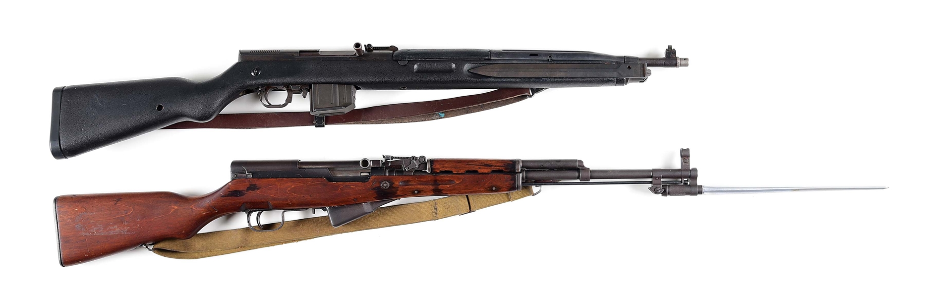 (C) LOT OF 2: CZ VZ-52 AND CHINESE SKS SEMI-AUTO RIFLES