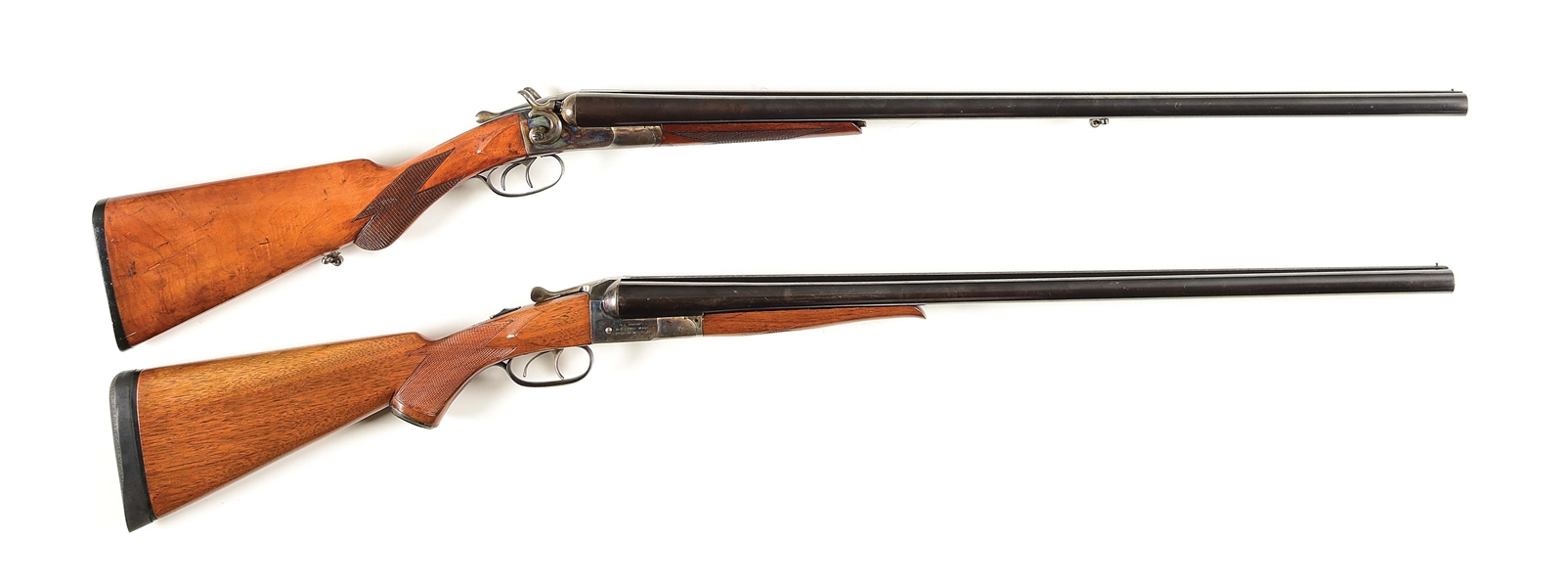 (C) LOT OF 2: IVER JOHNSON HERCULES GRADE AND HOPKINS & ALLEN ARMS CO. FOREHAND SIDE BY SIDE SHOTGUNS