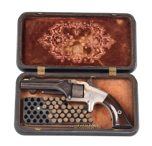 (A) SMITH & WESSON MODEL 1 1ST ISSUE 5TH TYPE REVOLER WITH SCARCE ORIGINAL CASE