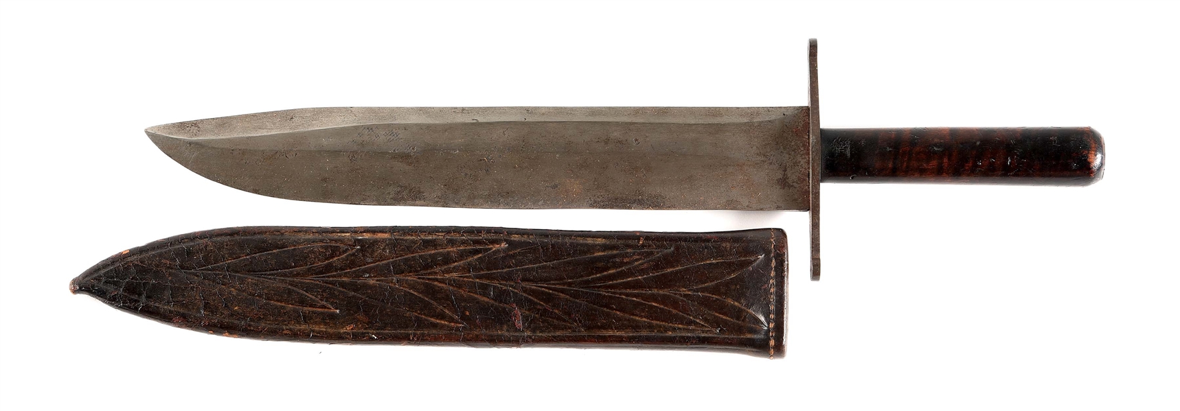 CIVIL WAR CONFEDERATE KNIFE, BOWIE BLADE MADE FROM FILE