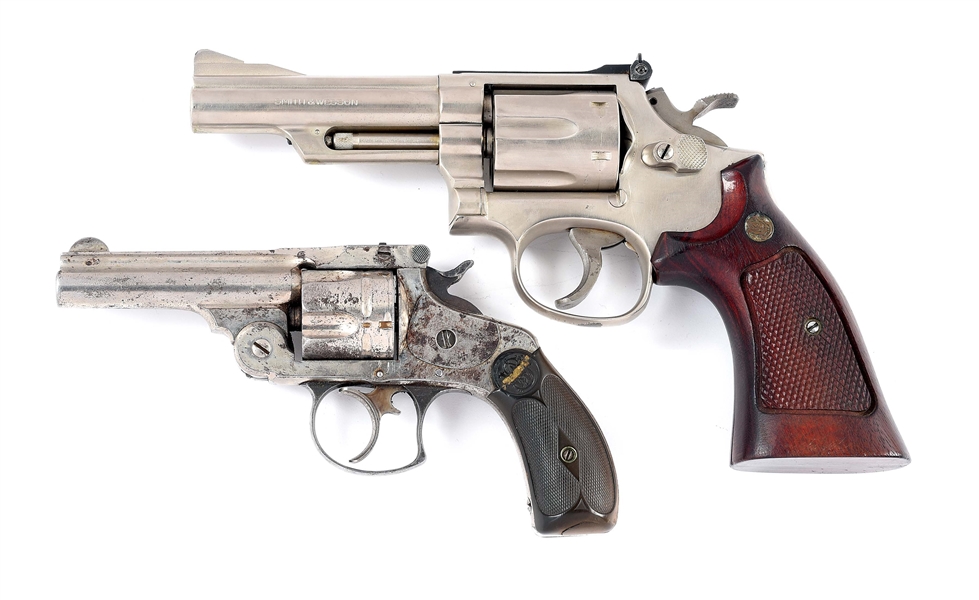 (M+A) LOT OF 2: SMITH & WESSON MODEL 19-4 AND 2ND MODEL .38 DOUBLE ACTION REVOLVERS.