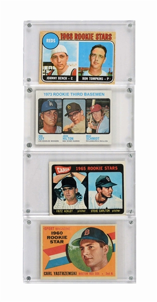 LOT OF 4: TOPPS 1960S AND 1970S BASEBALL PLAYER ROOKIE CARDS.