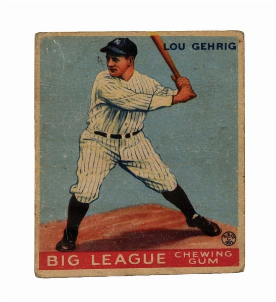 1933 GOUDEY LOU GEHRIG BASEBALL CARD NO. 92.