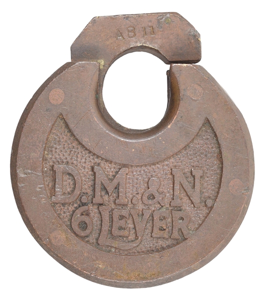 DM & N 6-LEVER PANCAKE LOCK.