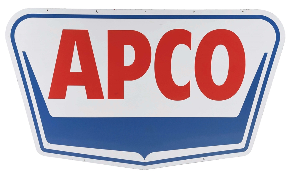 APCO GASOLINE PORCELAIN SERVICE STATION SIGN. 