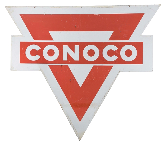 CONOCO GASOLINE PORCELAIN SERVICE STATION SIGN. 