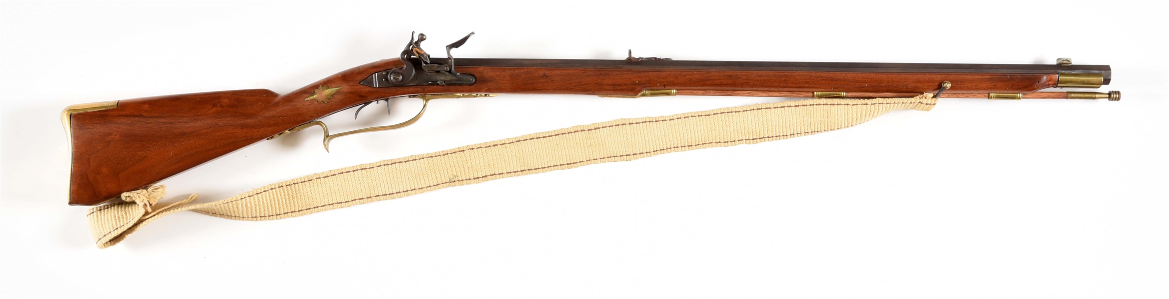 (A) CONTEMPORARY FLINTLOCK JEAGER RIFLE.