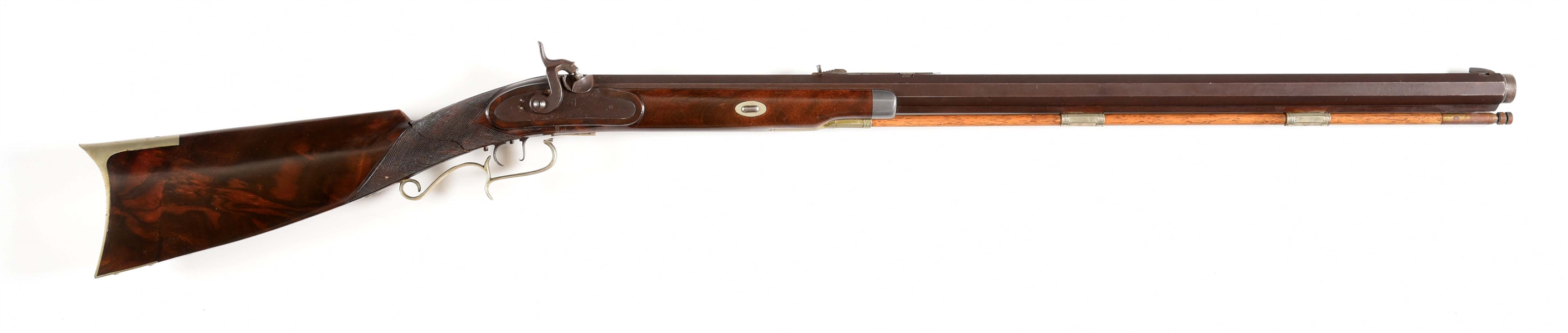 (A) UNMARKED PERCUSSION HALFSTOCK RIFLE.