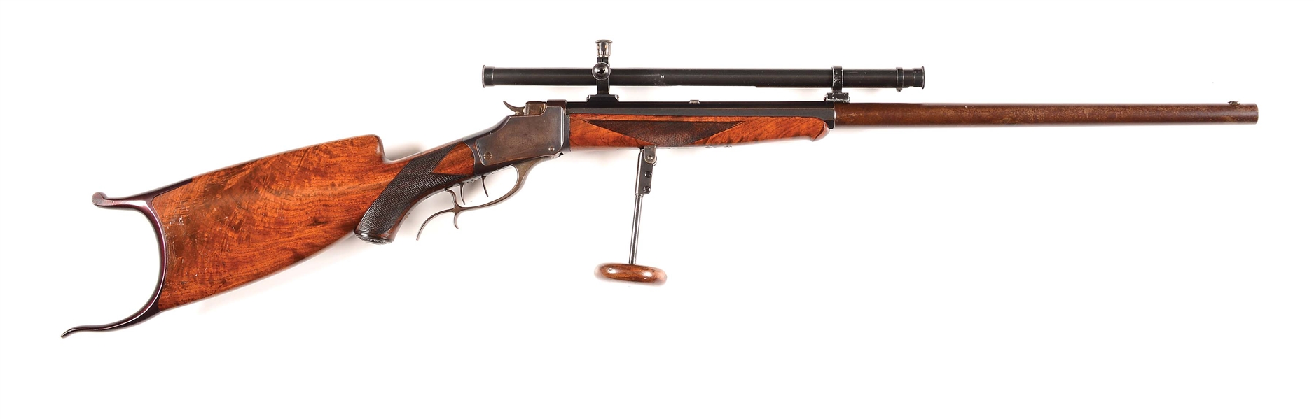 (C) CUSTOMIZED WINCHESTER DELUXE HIGHWALL SINGLE SHOT RIFLE 