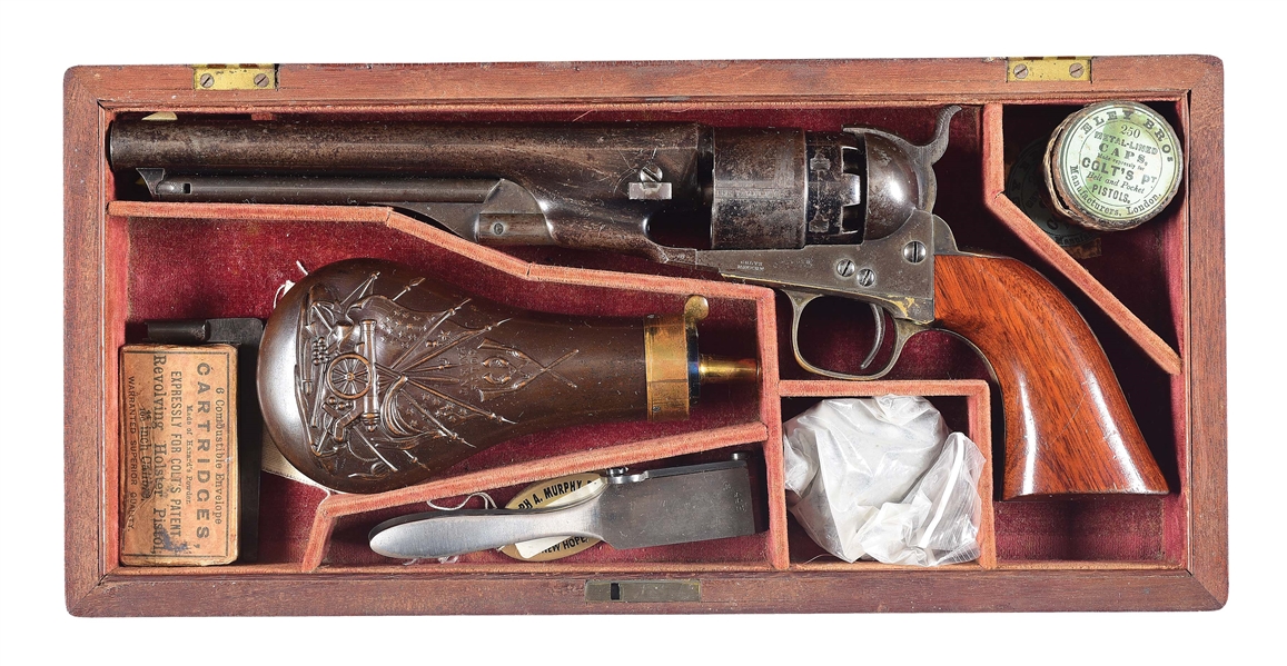 (A) EXTREMELY RARE AND EARLY PRODUCTION COLT 1860 ARMY IN FACTORY CASE.