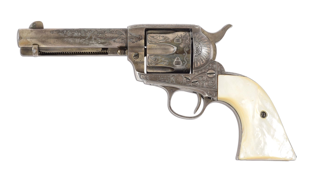 (C) HISTORIC SILVER CITY NEW MEXICO COLT SINGLE ACTION ARMY REVOLVER & GUN RIG OWNED BY SHERIFF C.A. FARNSWORTH.