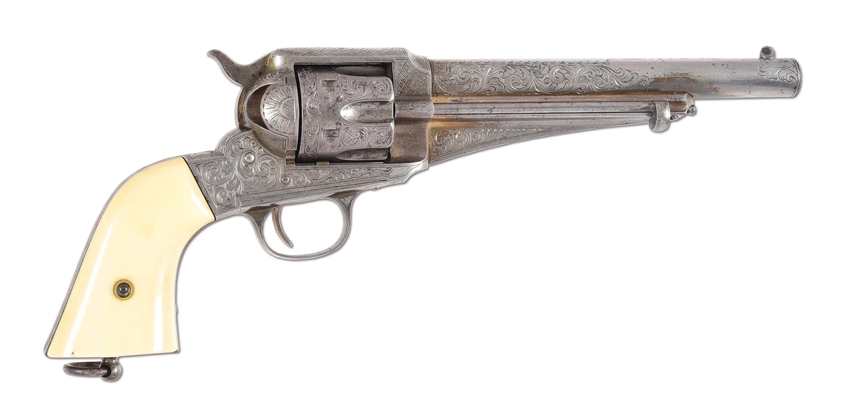 (A) GOLDWASHED AND ENGRAVED REMINGTON MODEL 1875 SINGLE ACTION REVOLVER.