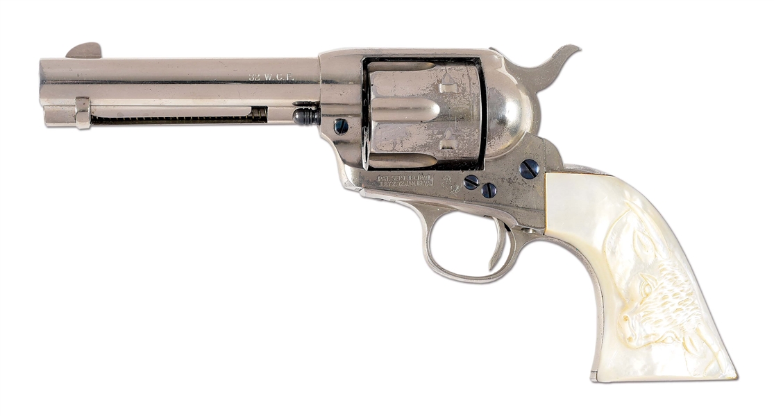 (C) FINE COLT SINGLE ACTION ARMY REVOLVER WITH HOLSTER.