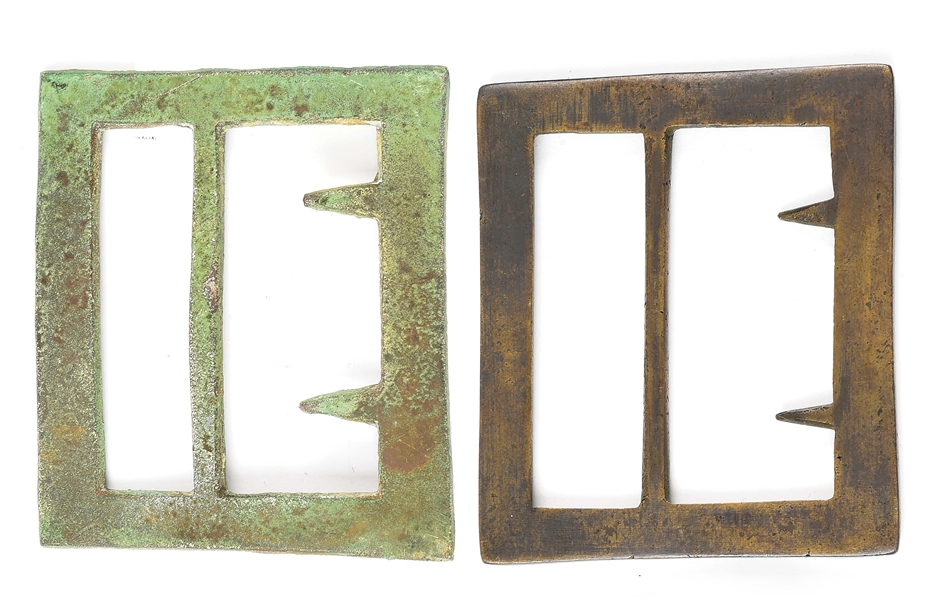 LOT OF 2: CONFEDERATE FRAME BELT BUCKLES RECOVERED FROM FAIRFAX, VIRGINIA