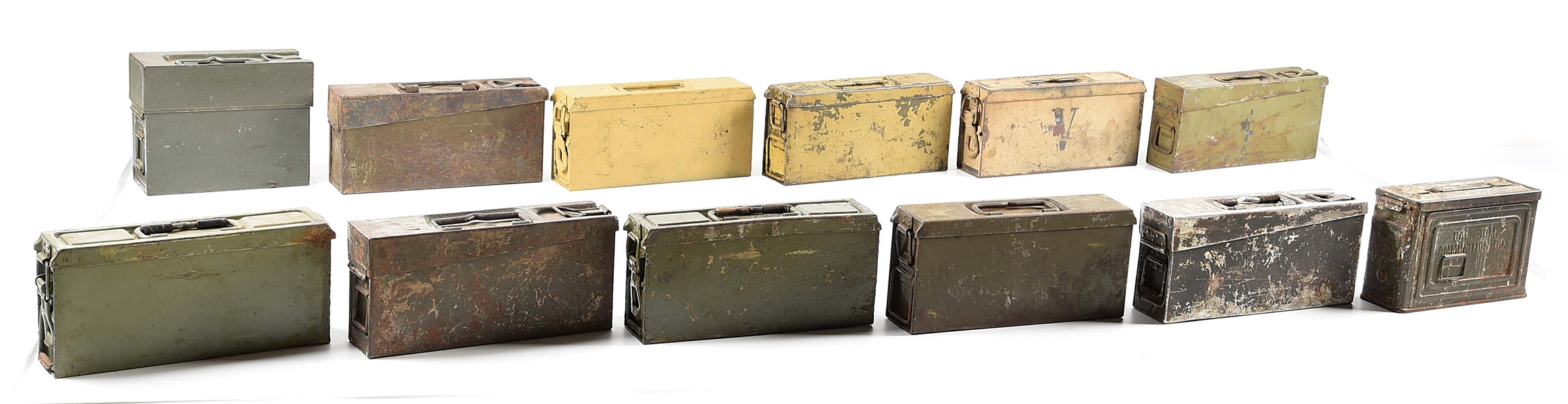 LOT OF 12: WWII AMMO CANS