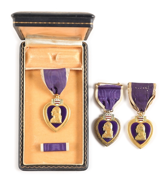 LOT OF 3: ENGRAVED PURPLE HEART MEDALS