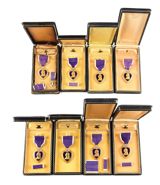LOT OF 8: WWII UNENGRAVED PURPLE HEART MEDALS