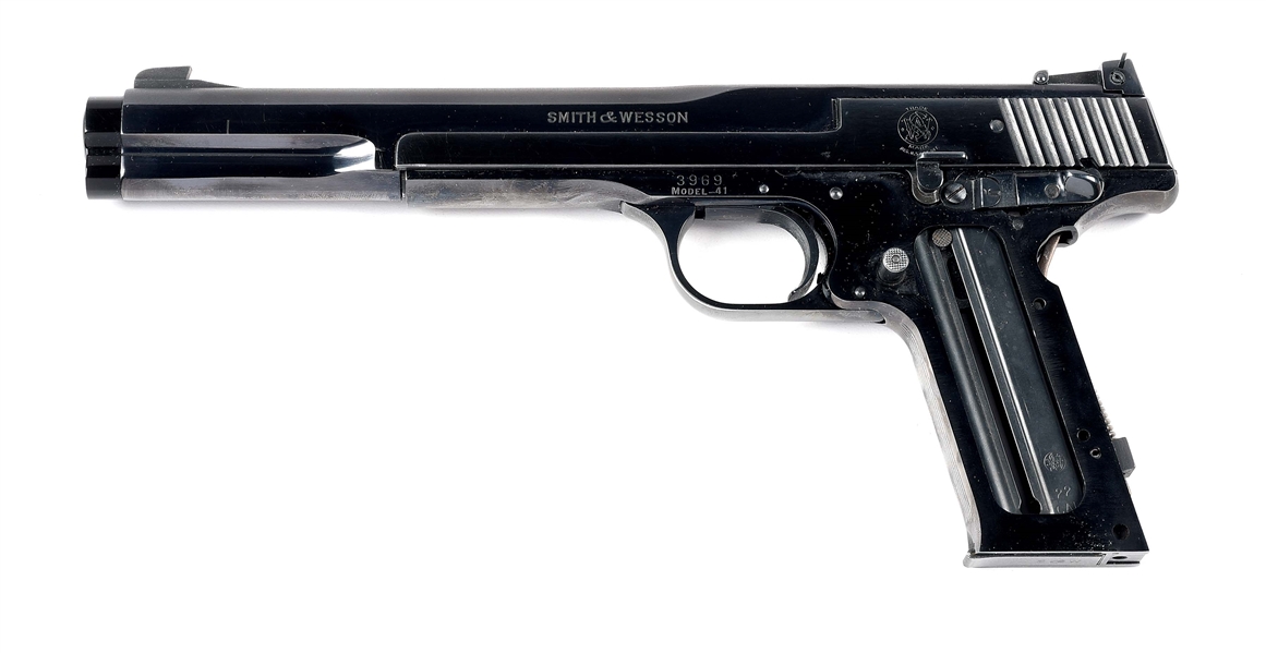 (C) EARLY PRODUCTION SMITH & WESSON MODEL 41 SEMI-AUTOMATIC PISTOL WITH DISPLAY CASE.