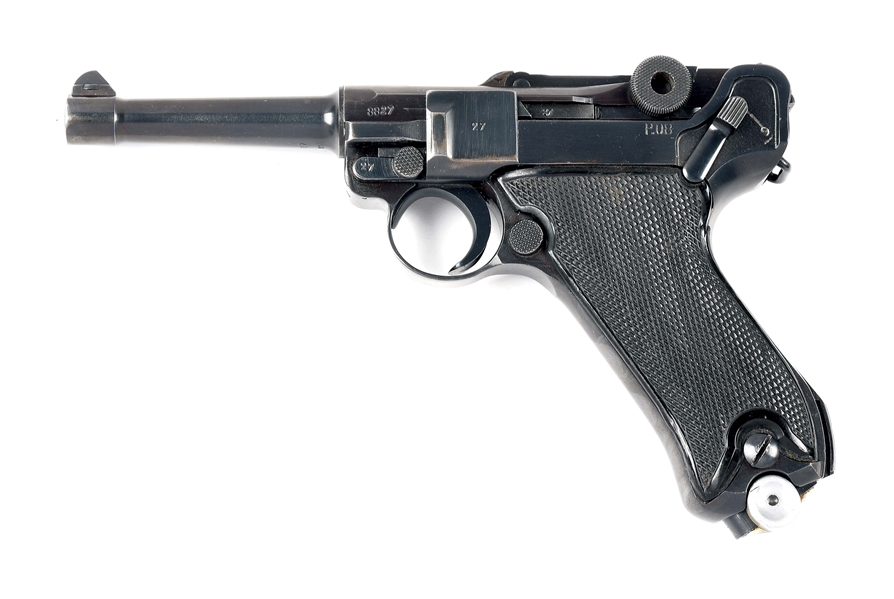 (C) GERMAN WORLD WAR II MAUSER "BYF/41" CODE P.08 SEMI-AUTOMATIC PISTOL WITH HOLSTER.