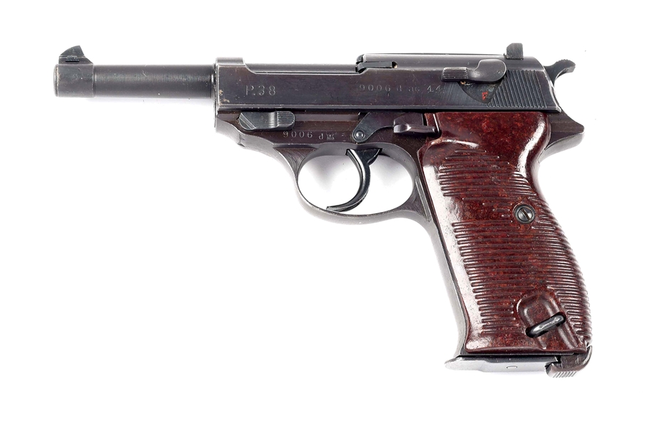 (C) GERMAN WORLD WAR II WALTHER "AC/44" CODE P.38 SEMI-AUTOMATIC PISTOL WITH HOLSTER.
