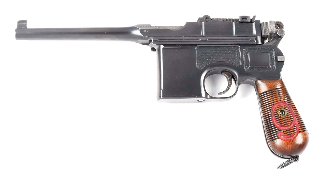 (C) MAUSER "RED NINE" COMMERCIAL C96 SEMI-AUTOMATIC PISTOL.